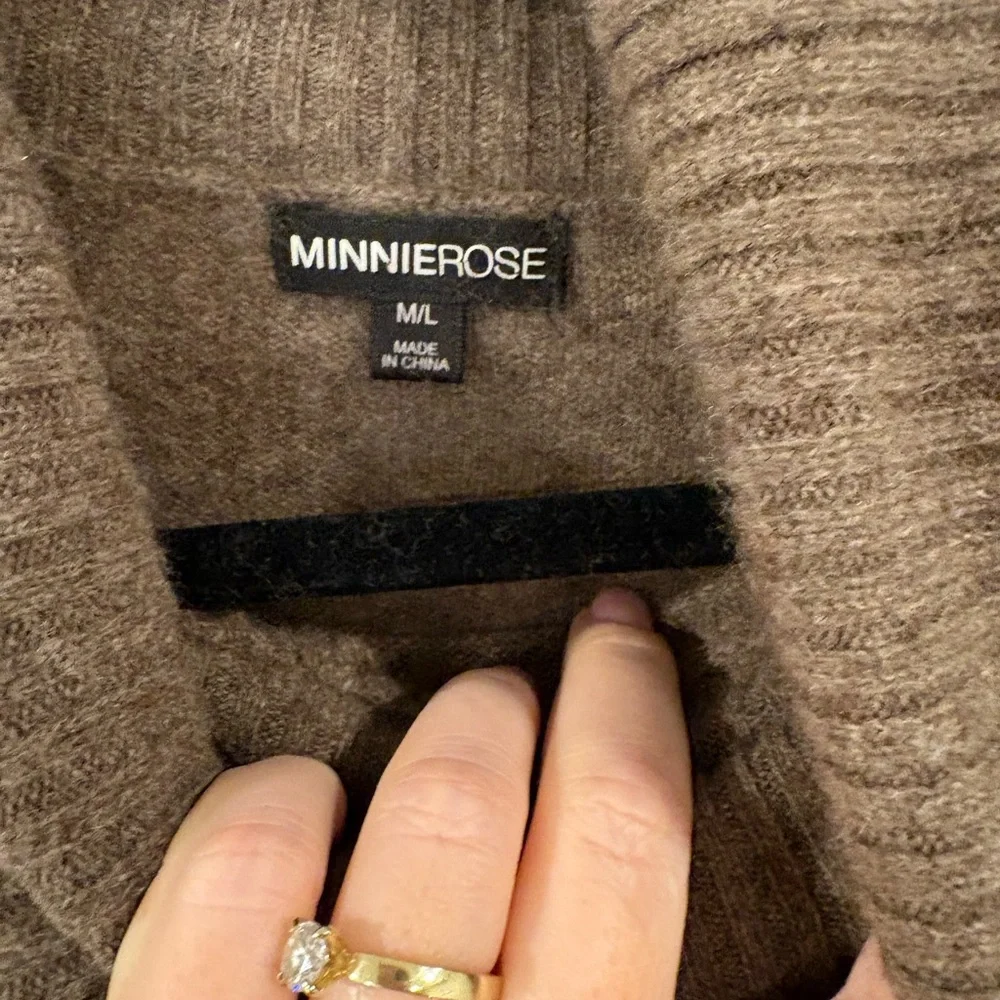 Minnie Rose Chocolate Brown Turtleneck Sweater - Picture 3 of 4